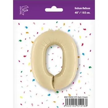 Balónek Fóliový balónek Číslice 0 krémový FX 85 cm 1 ks