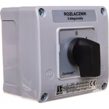 vypínač Vačkový přepínač 0-1 3P 10A v pouzdře, otočný ovladač c