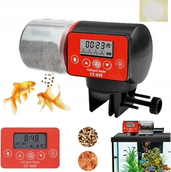 Krmítko pro ptáka AUTOMATICKÉ KRMÍTKO PRO RYBY DO AKVÁRIA, 4 KRMENÍ, 200 ML S ČASOVAČEM