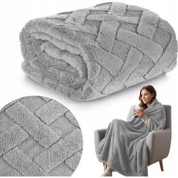 Prostěradlo Přehoz/deka na postel CARO měkký 160x200 cm světle šedá