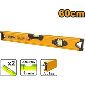 Vodováha Vodováha 600 mm ALU 2 libely INGCO KLC