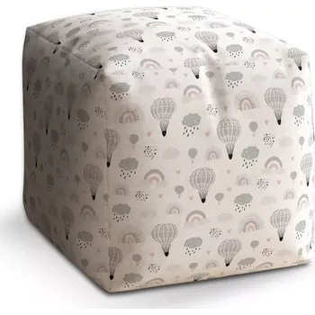 Taburet Sablio Taburet Cube Malované horkovzdušné balony: 40x40x40 cm