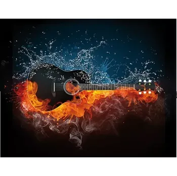 Plakát Sablio Plakát Ohnivá kytara - 60x40 cm