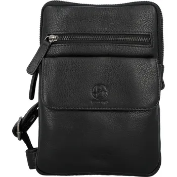 Kabelka Trendy pánská kožená crossbody taška Bellugio Wael, černá