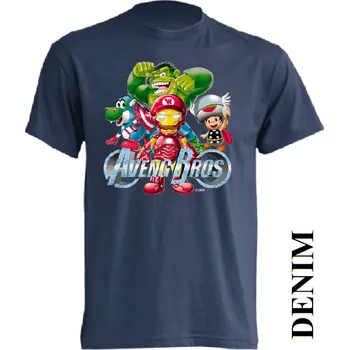 Pánské tričko levne-bavlnene-tricko-potisk-Avengers Barva: Denim - riflovina, velikost: XXL