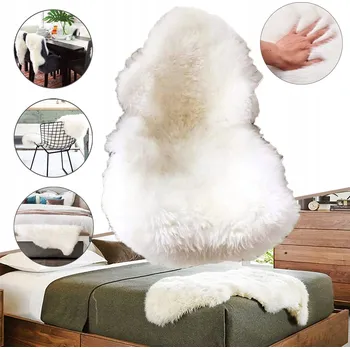 Koberec KOBEREC Z UMĚLÉ KOŽEŠINY, CHLUPATÝ, IMITACE OVČÍ KŮŽE, NA PODLAHU