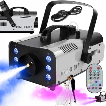 Výrobník mlhy VÝROBNÍK MLHY STROJ NA MLHU DÝMOVNICE 1200W RGB LED SVĚTLO DÁLKOVÉ OVLÁDÁNÍ