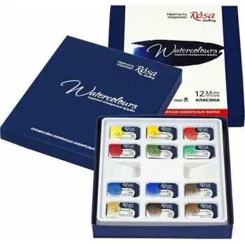 Výtvárné potřeby Rosa 340012 Sada akvarelových barev 12 x 2,5 ml