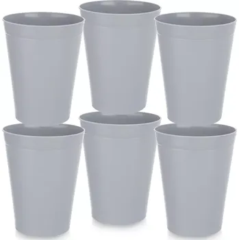 Plastové kelímky SANDY šedé 300 ml, 6 ks