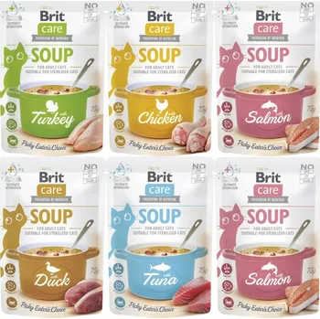 Krmivo pro kočku BRIT CARE SOUP mokré krmivo pro kočky mix chutí zdravé 6 x 75 g