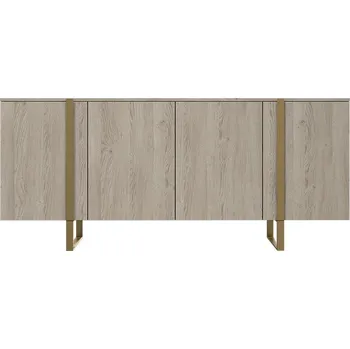 Komoda BOGART. Komoda Verica, biskvitový dub / zlaté nohy