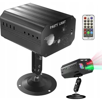 Světelný efekt RGB LED Disko Laserový Projektor 6 BAREV 24 VZORŮ s dálkovým ovládáním