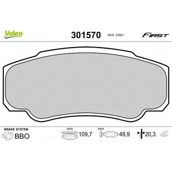 Brzdová destička Valeo 301570A Sada brzdových destiček, kotoučové brzdy