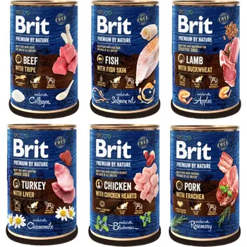Krmivo pro psa BRIT BY NATURE Karma mokra dla psa Mokré krmivo pro psy – Hovězí 6 x 400g