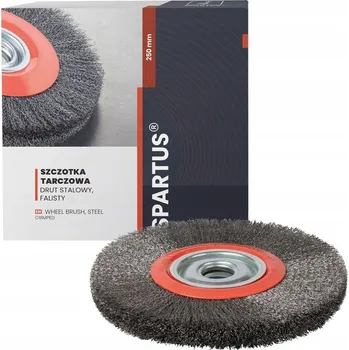 Drátěný kartáč Kotoučový kartáč 250 mm, ocelový vlnitý drát 0,3 mm SPARTUS