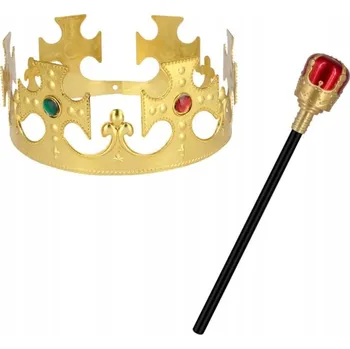 Karnevalový kostým Sada Královský kostým doplňky koruna žezlo převlek karnevalový ples