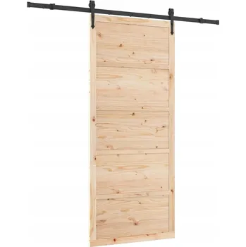 Interiérové dveře Posuvné dveře Hnědá 80 x 208 cm Masivní borovicové dřevo