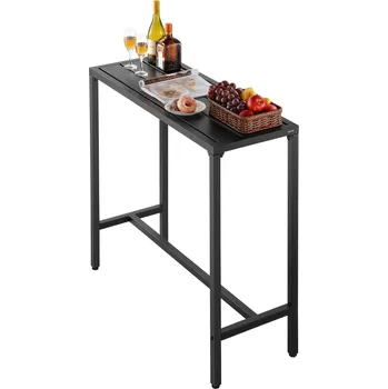 Vevor Barový stůl 100×37,5 cm, voděodolný vrch, kovový rám, obdélníkový
