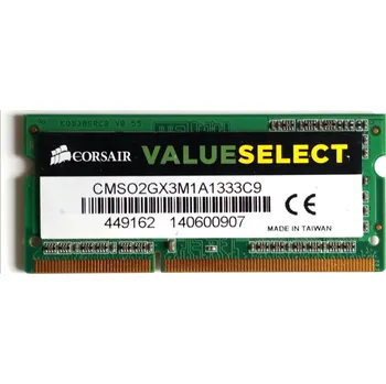 CORSAIR 2GB DDR3 SODIMM 1333MHz CL9 CMSO2GX3M1A1333C9
