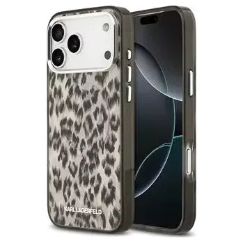 Pouzdro na mobilní telefon Karl Lagerfeld IML Leopard MagSafe Zadní Kryt pro iPhone 17 Pro Max Brown