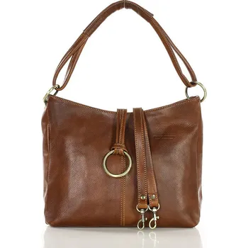 Kabelka Marco Mazzini Klasická prémiová kožená taška přes rameno MARCO MAZZINI; hnědá