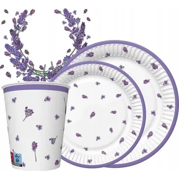 Sada nádobí Sada nádobí Květiny Lawenda - hrnečky, talířky, ubrousky