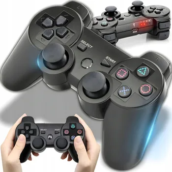 Gamepad Bezdrátový ovladač pro PlayStation 3, černý, s vibracemi