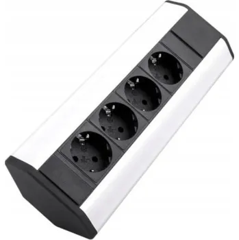 Elektrická zásuvka Elektrická zásuvková lišta do desky stolu Design Light stříbrná