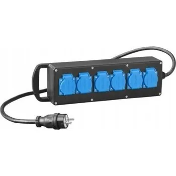Napájecí kabel Prodlužovací Kabel přívod s lištou EPN 2 m, 6 ks, černý