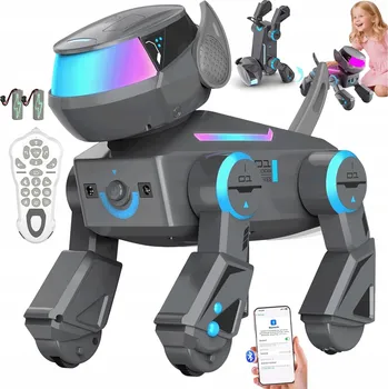 Obraz ROBOTICKÝ PES NA DÁLKOVÉ OVLÁDÁNÍ PRO DĚTI REAGUJE NA GESTA DOTYK SVĚTLO LED