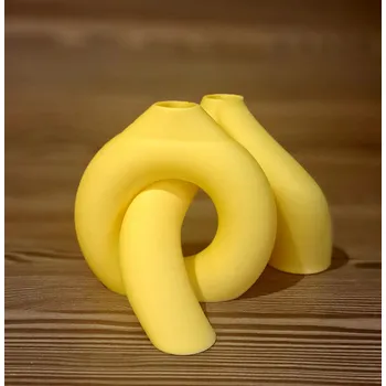 Váza Moderní dvojitá váza žlutá