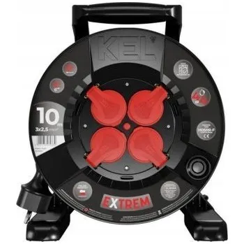 Napájecí kabel PRODLUŽOVACÍ KABEL BUBNÍKOVÝ H05RR-F 3×2,5mm 10m 3680W KEL