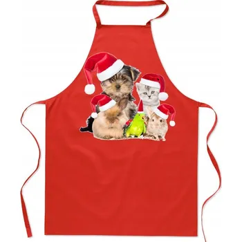 Kuchyňská zástěra Vánoční kuchyňská zástěra se zvířátky - moderní potisk
