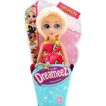 Hračka Dreameez mini panenka v kornoutku, blondýna s růžovými šaty