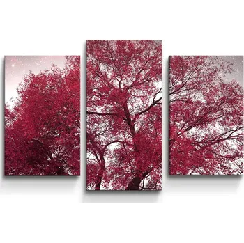 Obraz Sablio Obraz - 3-dílný Červený strom - 75x50 cm