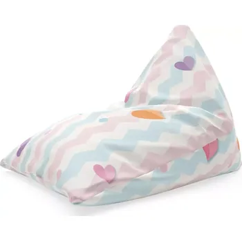 Sedací pytel Sablio Sedací vak Triangl Barevná srdíčka: 120 x 100 x 100 cm