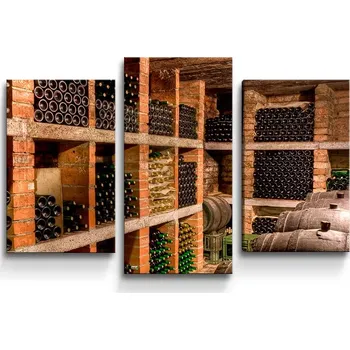 Obraz Sablio Obraz - 3-dílný Vinný sklípek - 75x50 cm