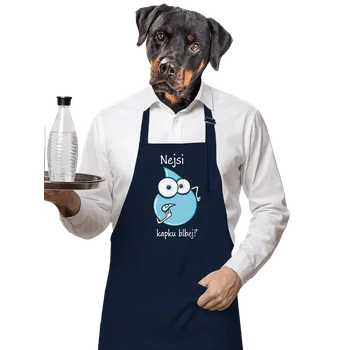 Kuchyňská zástěra Bastard Nejsi kapku blbej zástěra Navy