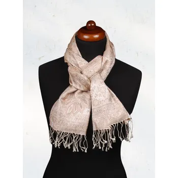 Šála Hedvábná šála Super smetanovo-béžová