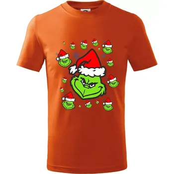 Chlapecké tričko Grinch Vánoční - Tričko dětské bavlněné - 134 cm/8 let ( Oranžová )
