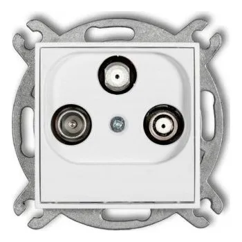 Elektrická zásuvka MINI Anténní zásuvka SAT+TV 2 výstupy bílá matná 25MGSN