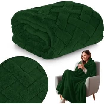 Prostěradlo PŘEHOZ DEKA NA POSTEL CARO MĚKKÝ 200X220CM ZELENÁ LAHEV