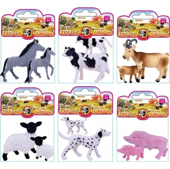 Flokovaná zvířátka Farma Máma Dětské hračky FIGURKY ZVÍŘAT Zvířátko