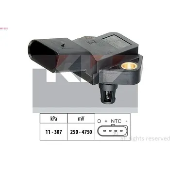 Čidlo automobilu Senzor tlaku sacího potrubí KW 493 075