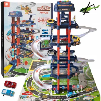 Obraz Víceúrovňová garáž Doris s výtahem na baterie, modrá