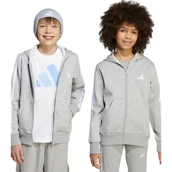 Chlapecká mikina Dětská mikina adidas šedá barva, s kapucí, melanžová, JY4979 90X, vel. 128