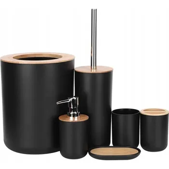 Sada koupelnových doplňků Sada koupelnových doplňků Rozz 6 dílů černá