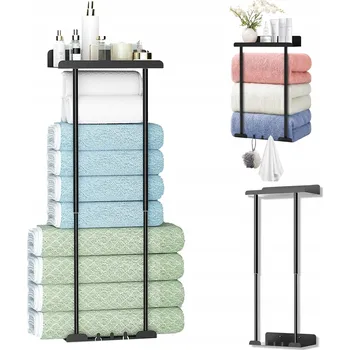 Věšák Nástěnný věšák na ručníky bez vrtání s možností vysunutí 40-75 cm