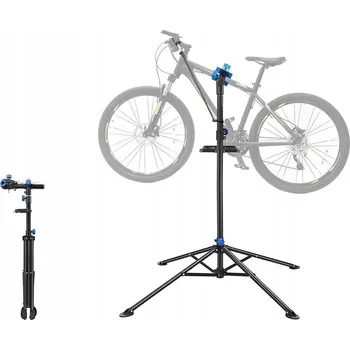 Věšák Stojan na kolo, servisní věšák s nastavitelným držákem a policí, nosnost 30 kg