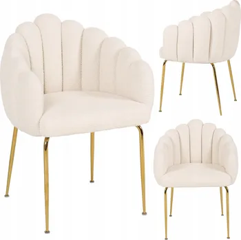 Jídelní židle Čalouněná židle FOGIA elegantní GLAMOUR beránek BOUCLE teddy JUMIhome